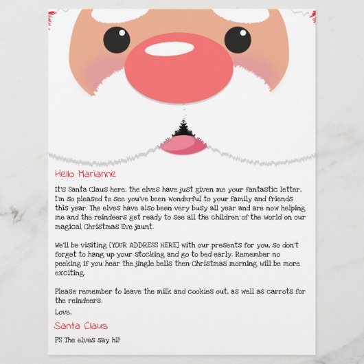 Papier Personalized Letter From Santa Claus to Children (Devant)
