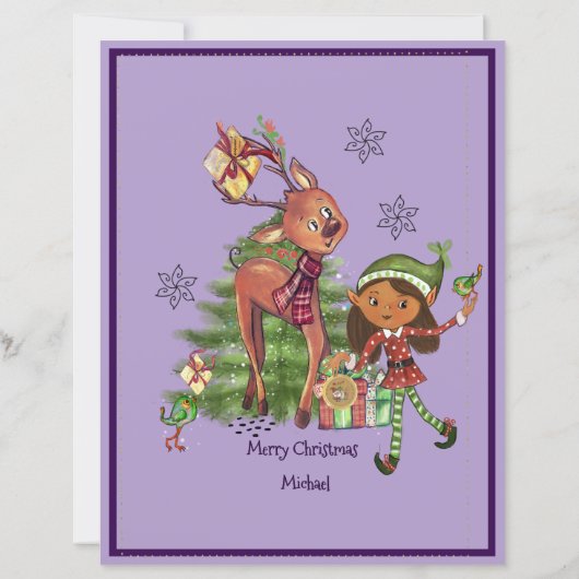 Papier Personalized Letter from Santa I Purple Night Sky (Dos)