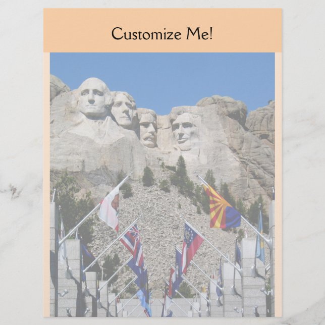 Papier Personnalisable Mt Rushmore Souvenir (Devant)
