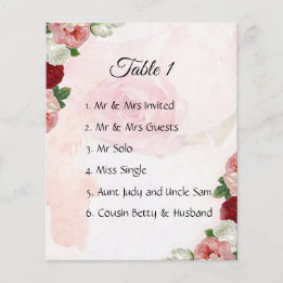 Papier Personnalisation rose Mariages invités Plan table