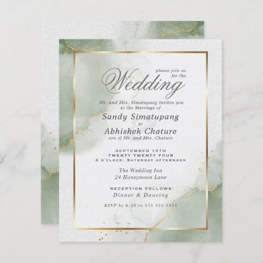 Papier Personnalisé 2 - Mariage budgétaire - Sage d'or co (Devant / Derrière)