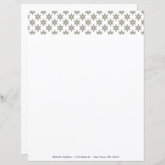 Papier personnalisé Art Déco Stars (Devant / Derrière)