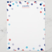 Papier PERSONNALISÉ CUSTOM COIN confetti point marine cor (Devant)