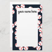 Papier personnalisé de papeterie de base-ball (Devant / Derrière)