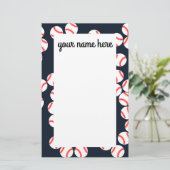 Papier personnalisé de papeterie de base-ball (Debout devant)