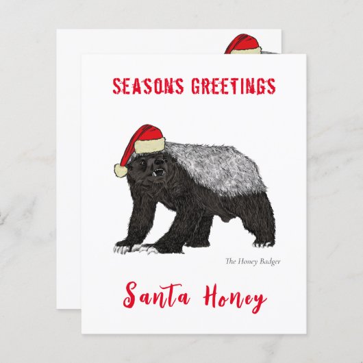 Papier Personnalisé Funny Père Noël Honey Badger (Devant / Derrière)