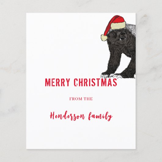 Papier Personnalisé Funny Père Noël Honey Badger (Dos)
