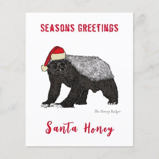 Papier Personnalisé Funny Père Noël Honey Badger (Devant)