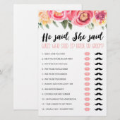 Papier Personnalisé Il a dit, Elle a dit jeu de Fête des  (Devant / Derrière)