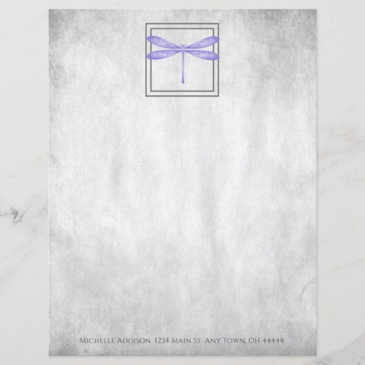 Papier personnalisé Papier à libellules violettes (Devant)