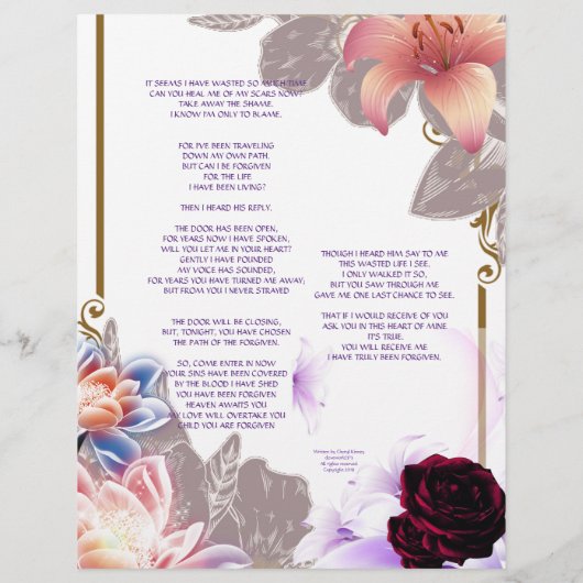 Papier personnalisé pardonné (Dos)