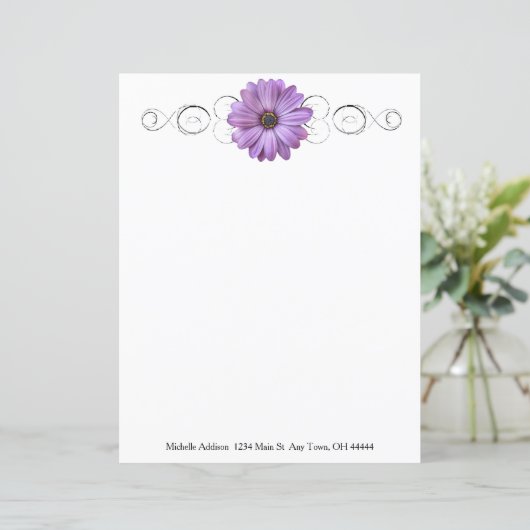 Papier personnalisé Purple Daisy (Debout devant)