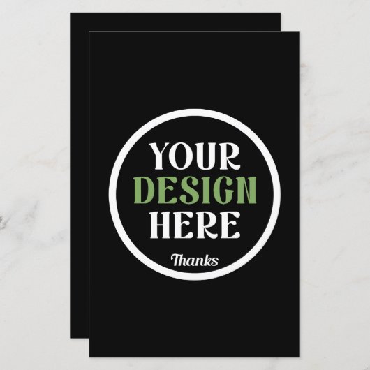 Papier personnalisé, unique, élégant et minimaliste (Devant / Derrière)