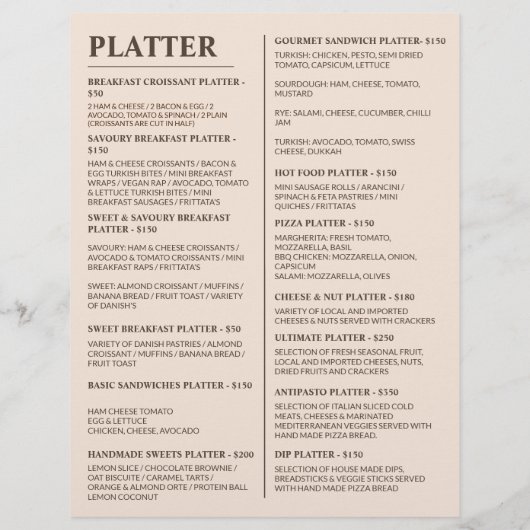 Papier Personnaliser en ligne cette Elégante nourriture M (Dos)