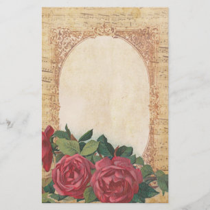Papier Perturbé par la frontière des Roses et des notes m