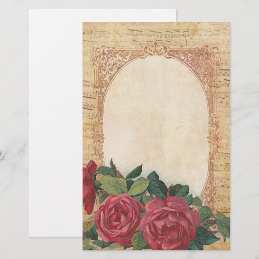 Papier Perturbé par la frontière des Roses et des notes m (Devant / Derrière)