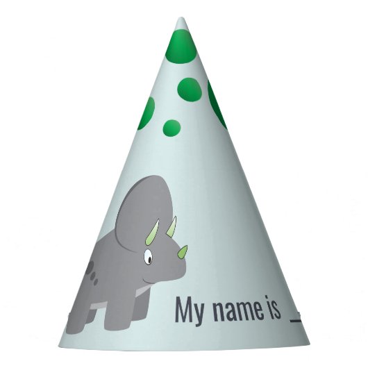 Papier Pet Dinosaurus Feesthoedjes (Voorkant)