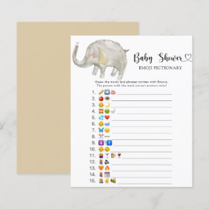 Papier Pet Éléphant jeu de pictionary avec émoji de douch