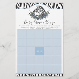 Papier Pet Sauvageon Safari Bébé Zèbre Bingo de Baby Show