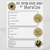 Papier Pet Sitter Cheat Sheet Paper Sheet (Devant)