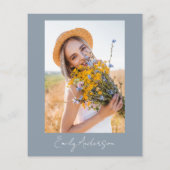 Papier Pétales Bleus Poussiéreux & Photo de Fleurs Sauvag (Dos)