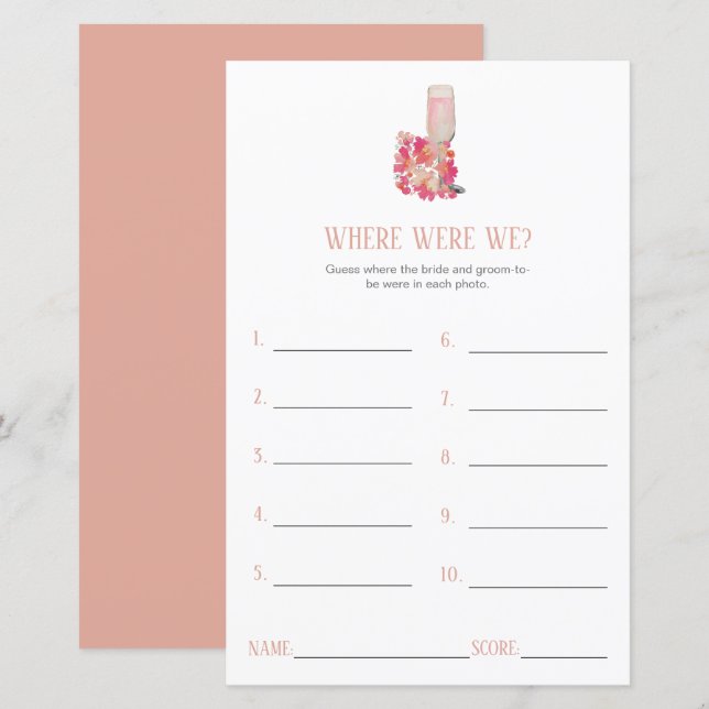 Papier Pétales et Fête des mariées de poursuites Où étion (Devant / Derrière)