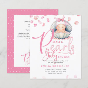 Papier Pétales et perles Pink Baby Girl Douche