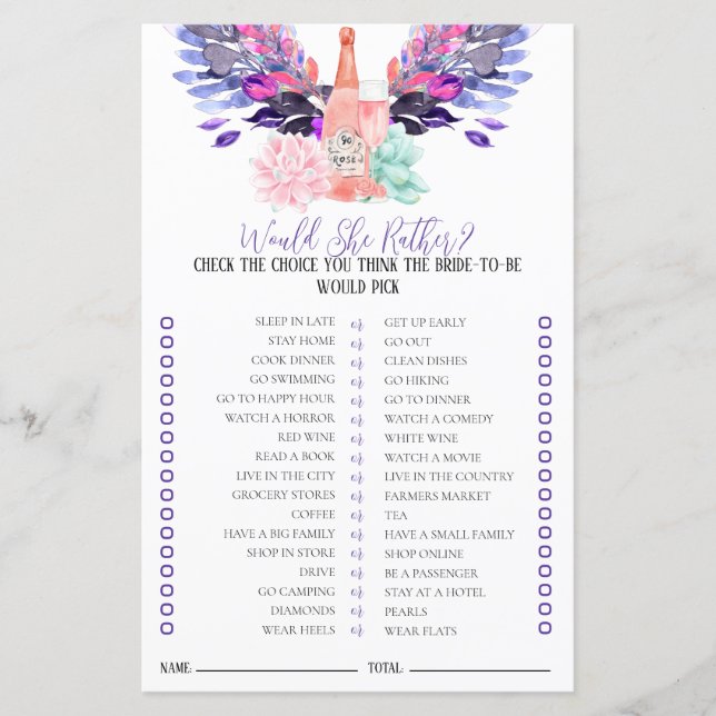 Papier Pétales & Poursuite Jeu nuptiale Plairait-elle (Devant)