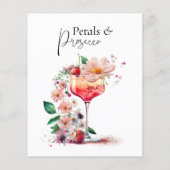 Papier Pétales Prosecco Fête des mariées Florale Brunch D (Dos)