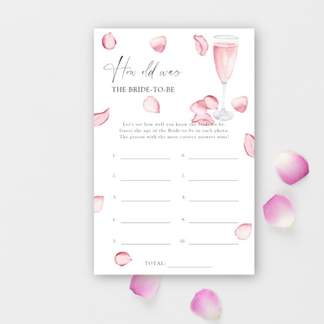 Papier Petals Prosecco - Quel âge avait la future mariée  (Créateur téléchargé)