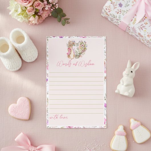 Papier Peter le lapin rose Baby shower Floral Conseils