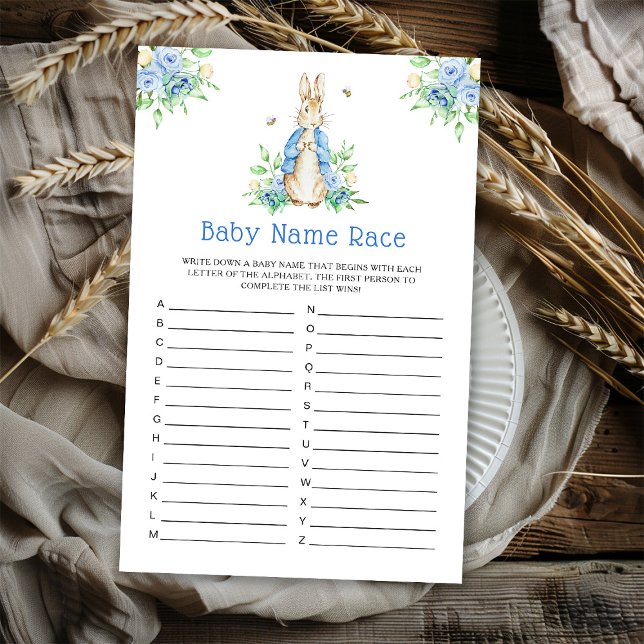 Papier Peter Rabbit Baby Name Race jeu (Créateur téléchargé)