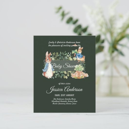 Papier Peter Rabbit BABY SHOWER Invitations (Debout devant)