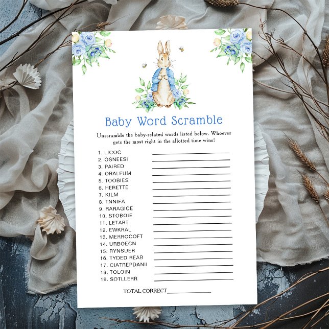 Papier Peter Rabbit Baby Word Scramble Jeu (Créateur téléchargé)