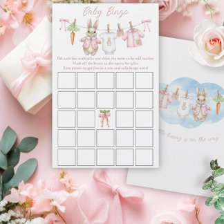 Papier Peter Rabbit Girl Baby Shower Baby Bingo Game