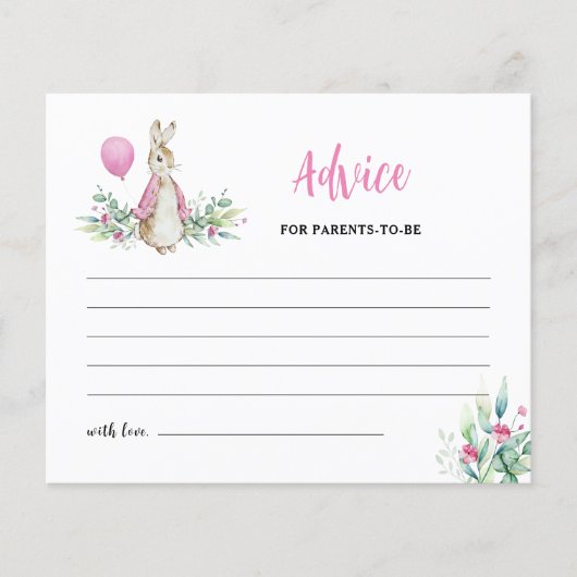 Papier Peter Rabbit Parents-to-be Conseils Card (Devant)