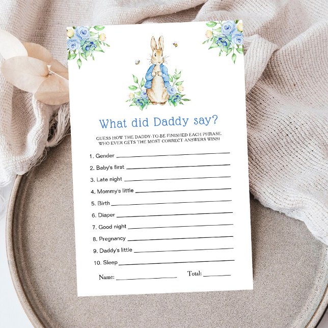 Papier Peter Rabbit Qu'Est-Ce Que Papa A Dit Jeu (Créateur téléchargé)