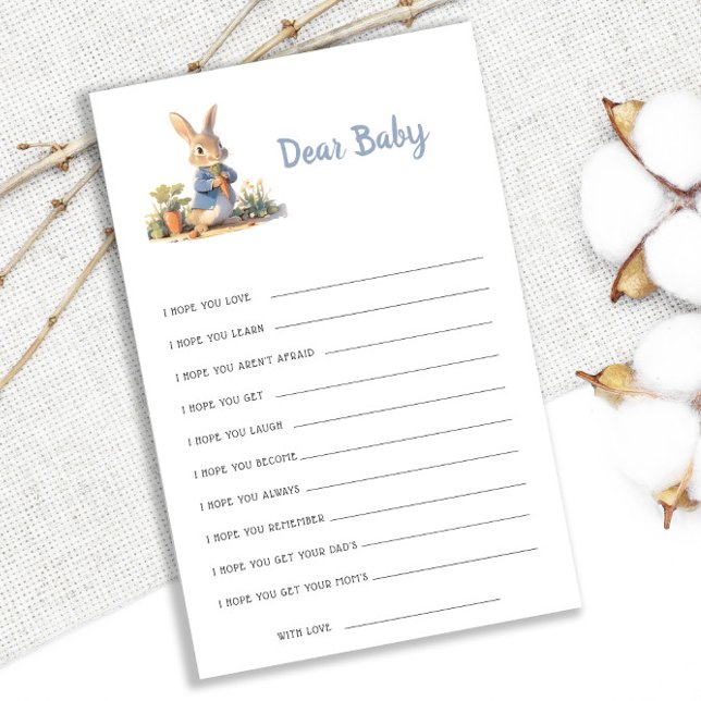 Papier Peter The Rabbit Baby shower Cher Bébé Voeux Jeu (Créateur téléchargé)