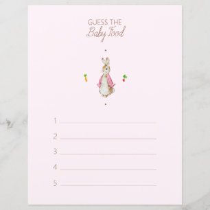 Papier Peter the Rabbit Baby shower Guess Baby Food Game