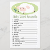 Papier Petit agneau Bébé mot scramble jeu (Devant)
