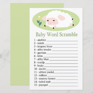 Papier Petit agneau Bébé mot scramble jeu