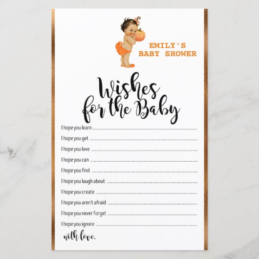 Papier Petit Baby shower Citrouille IMPRIMÉ (Devant)