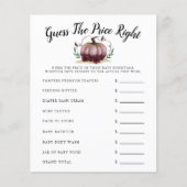 Papier Petit Baby shower Citrouille Rose Devine Le Prix (Devant)