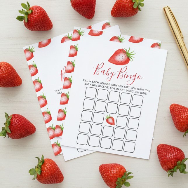 Papier Petit Baby shower de fraise doux Bingo (Créateur téléchargé)