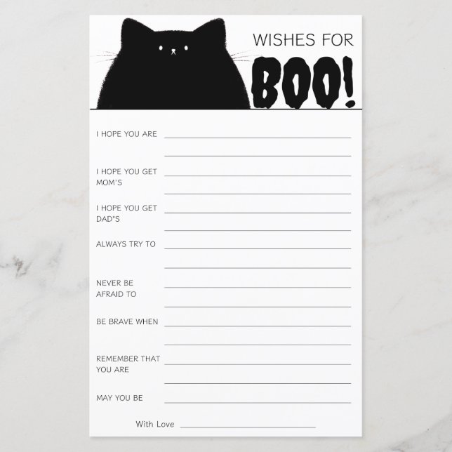 Papier Petit Baby shower d'Halloween Boo Voeux pour bébé (Devant)