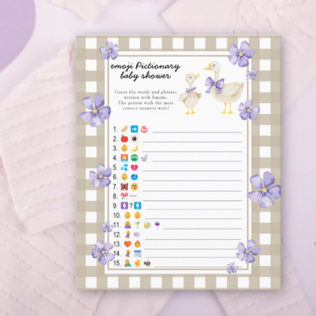 Papier Petit baby shower d'oie - jeu d'émoticônes (Créateur téléchargé)