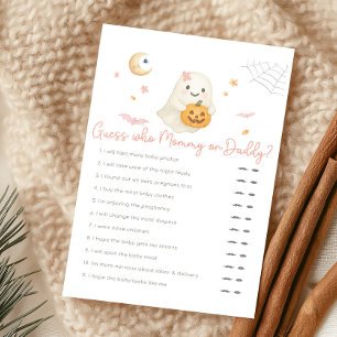 Papier Petit Boo d'Halloween rose Devinez Maman ou Papa