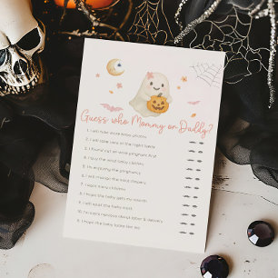 Papier Petit Boo d'Halloween rose Devinez Maman ou Papa