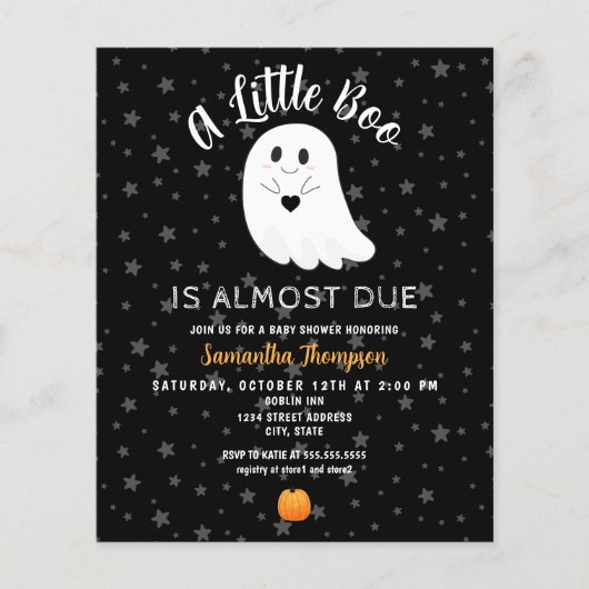 Papier Petit budget Boo Halloween Baby shower (Devant)