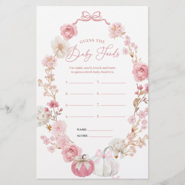 Papier Petit Citrouille blanc et rose Devinez The Baby Fo (Devant)